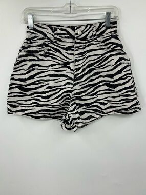 ASOS DESIGN Zebra Denim High Waisted Cotton A-line Style Size 4